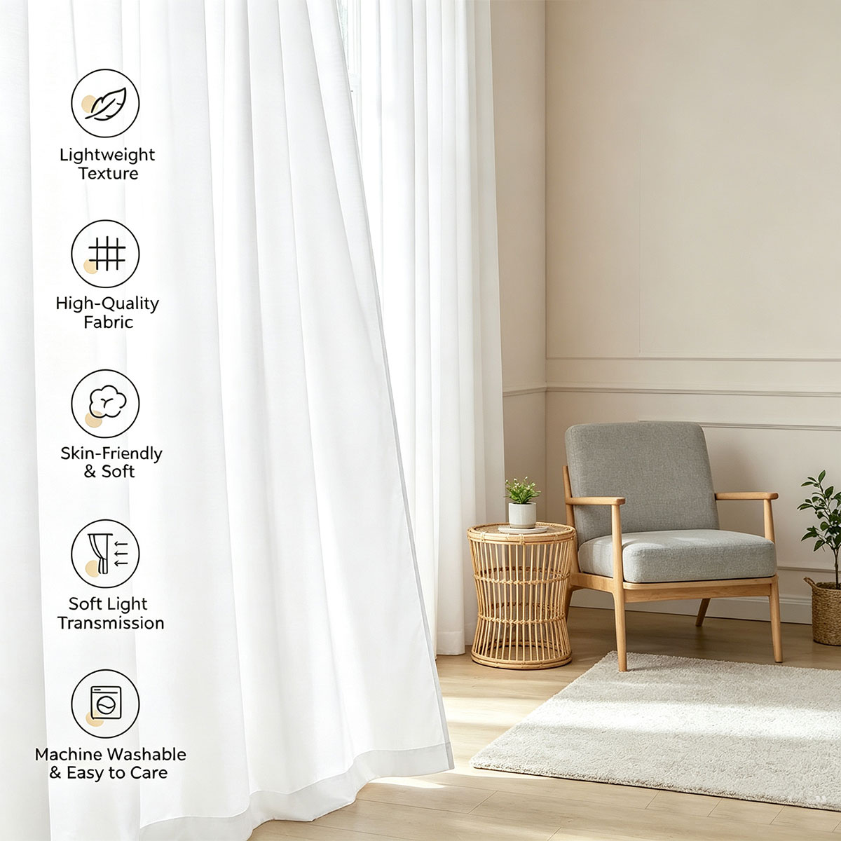 2 Pack Solid White Rod Pocket  - đánh giá và giá Privacy Filter 2Pack